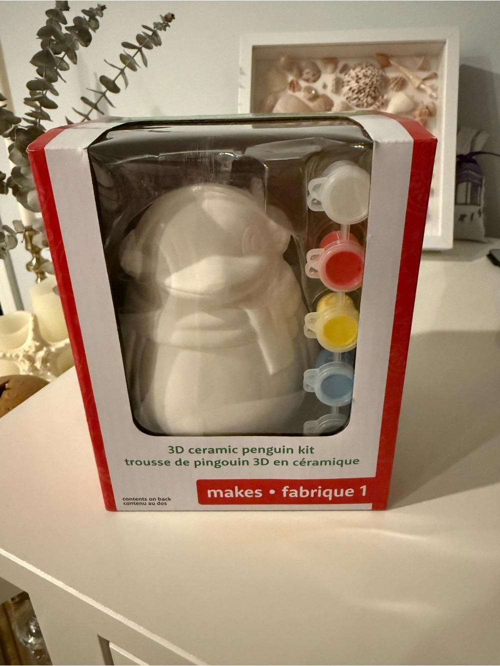 3D Ceramic Penguin Paint Kit - White with Paints